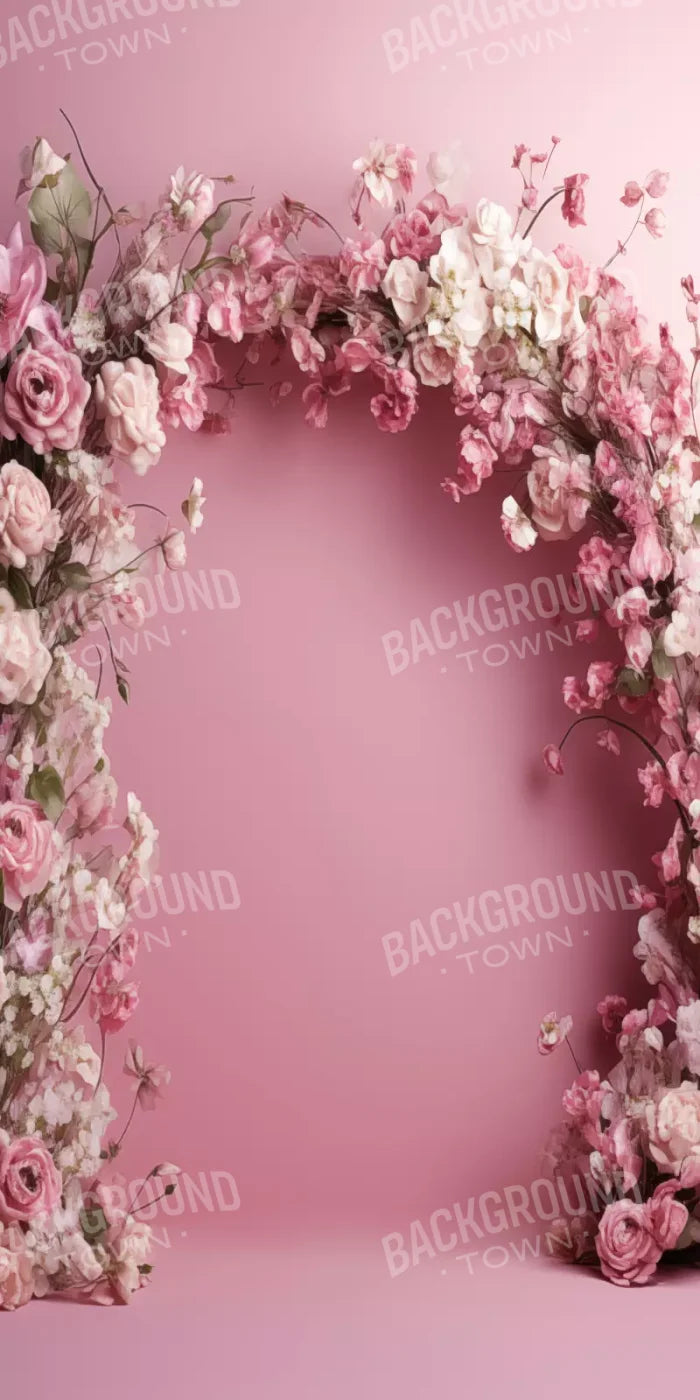 Pink Studio Floral Arch 8’X16’ Ultracloth (96 X 192 Inch) Backdrop
