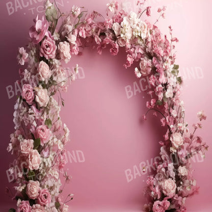 Pink Studio Floral Arch 8’X8’ Fleece (96 X Inch) Backdrop