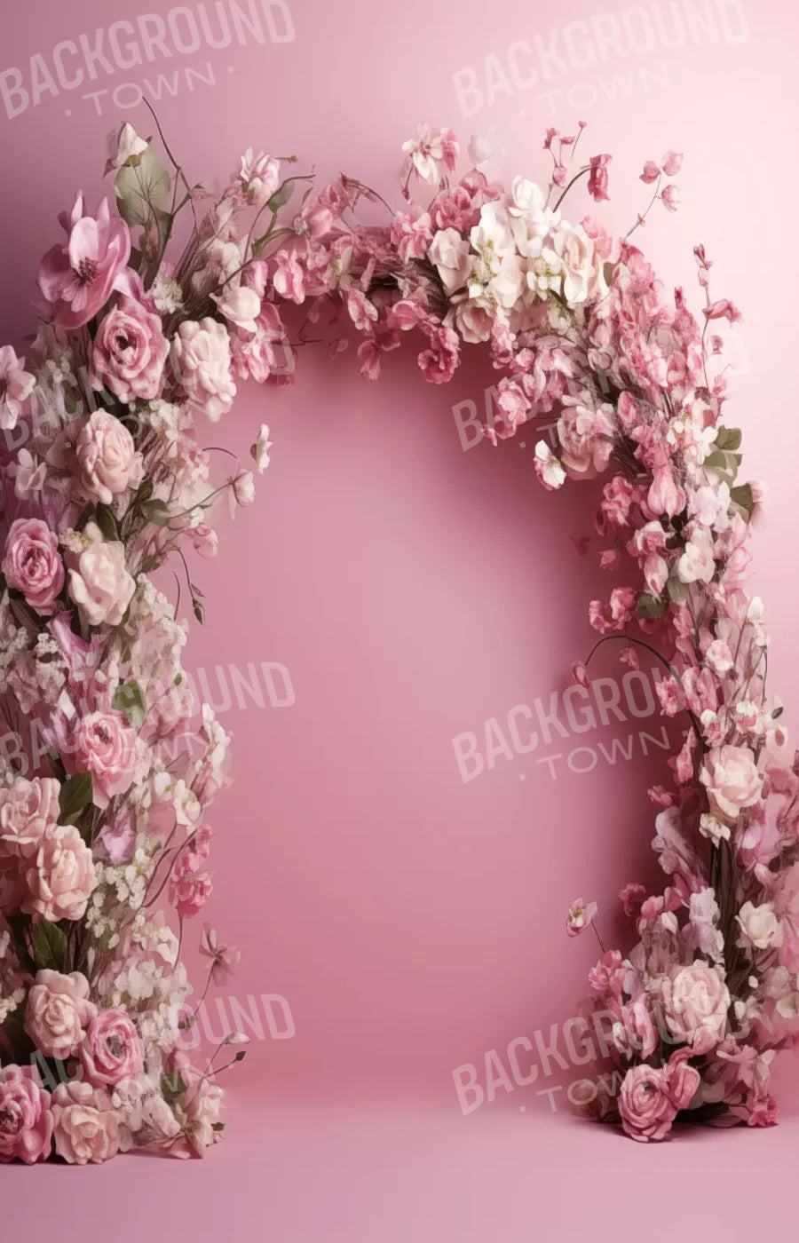 Pink Studio Floral Arch 9’X14’ Ultracloth (108 X 168 Inch) Backdrop