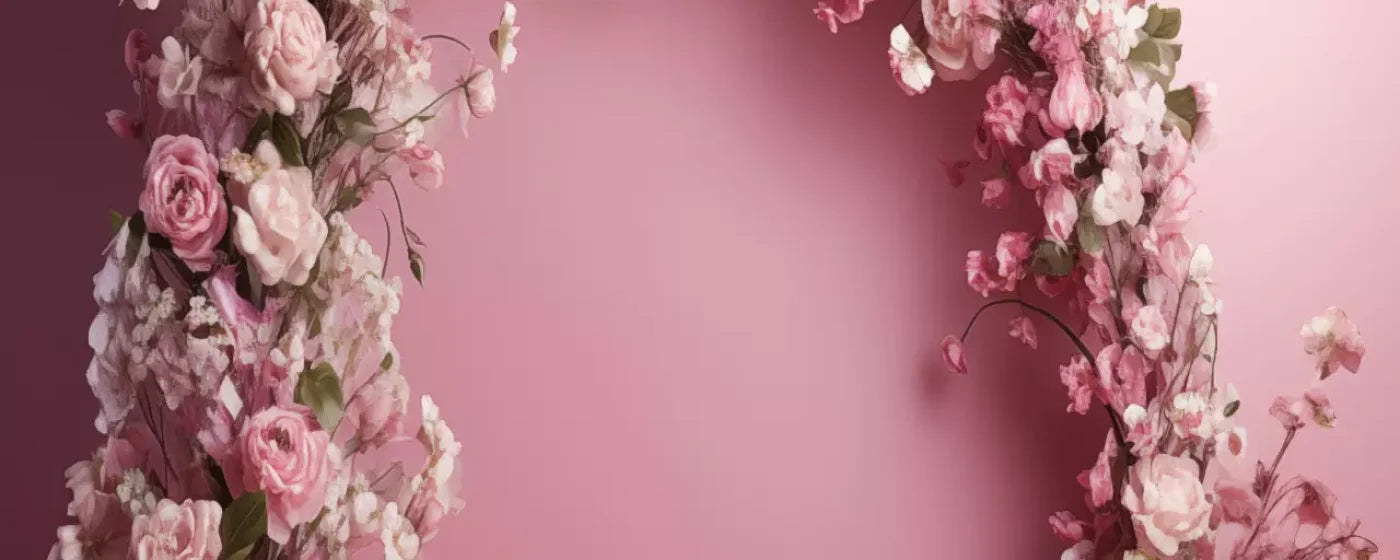 Pink Studio Floral Arch Backdrop