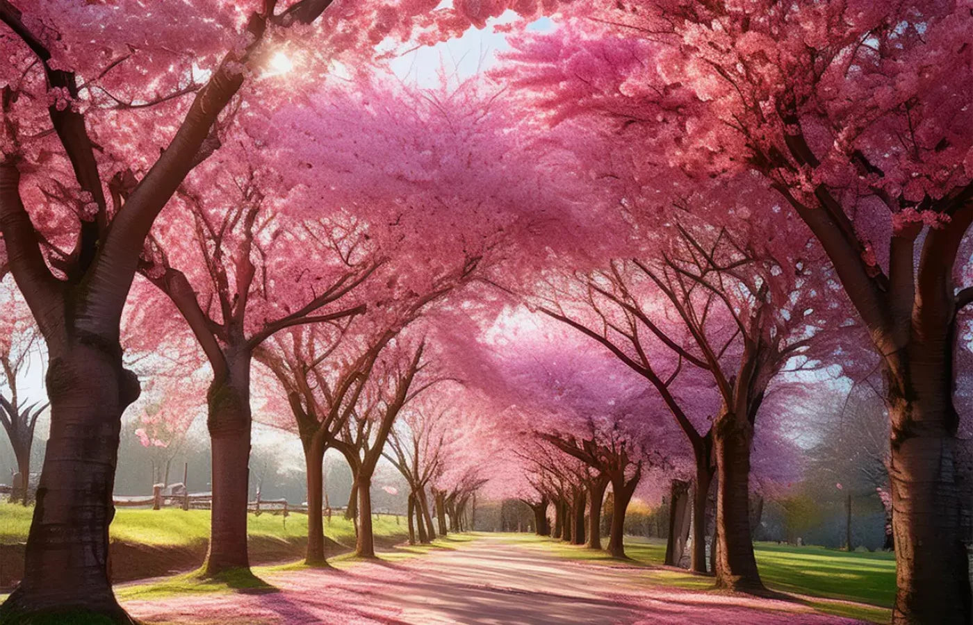 Pink Trees 14’X9’ Ultracloth (168 X 108 Inch) Backdrop