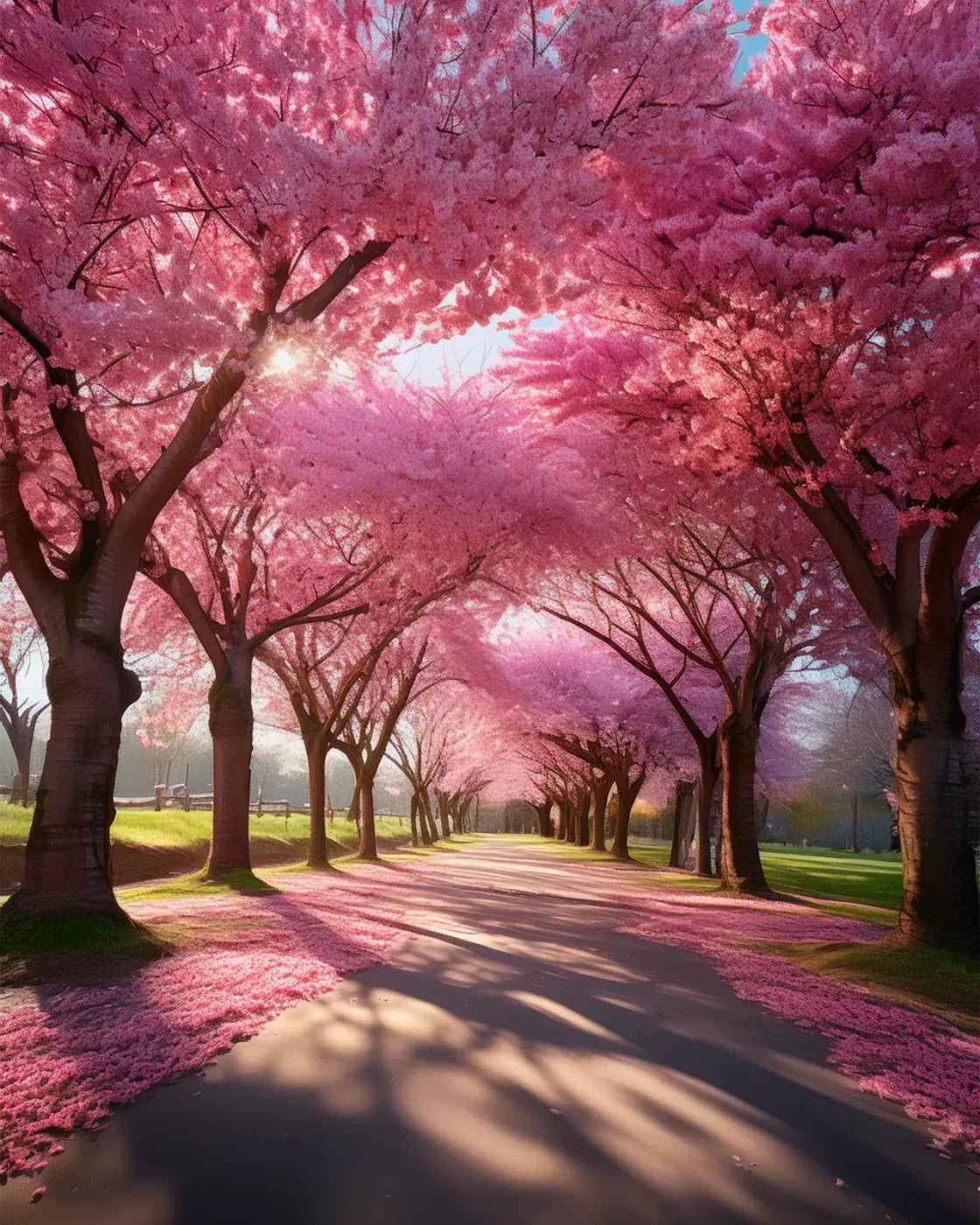 Pink Trees 8’X10’ Fleece (96 X 120 Inch) Backdrop
