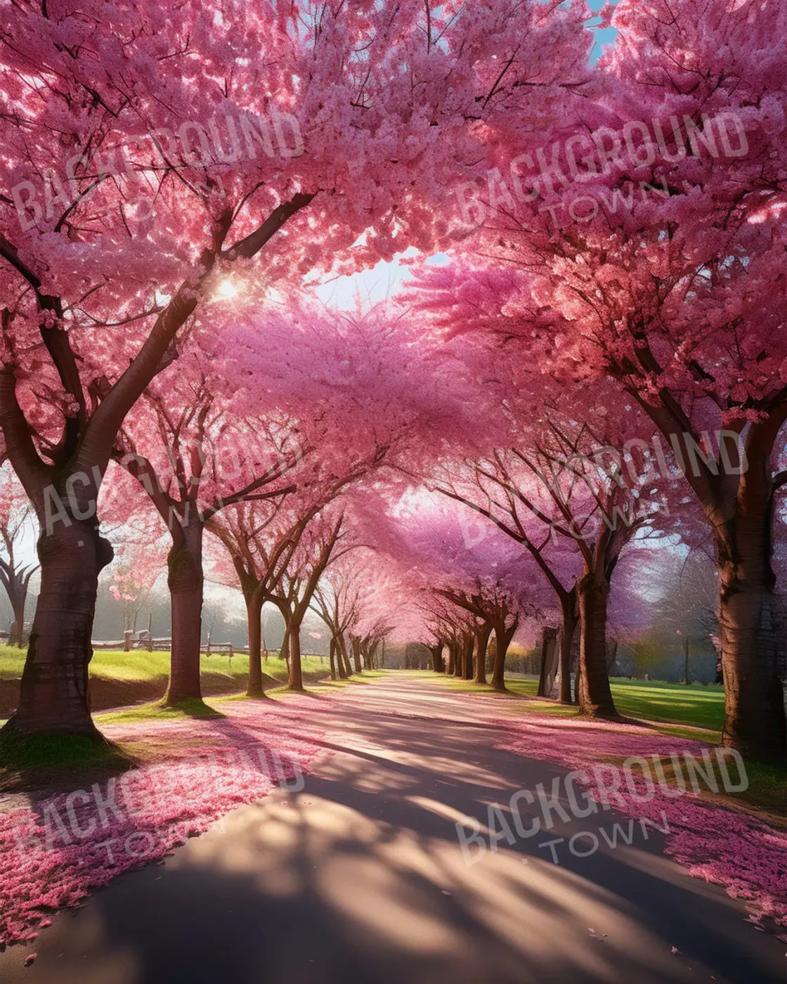 Pink Trees 8’X10’ Fleece (96 X 120 Inch) Backdrop