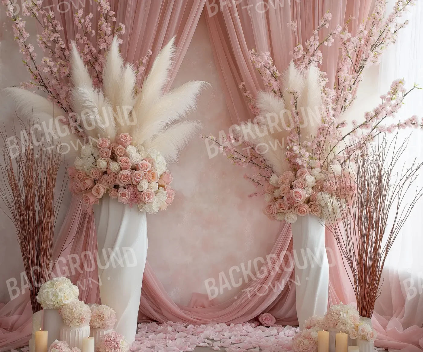 Pink Vases 12’x10’ UltraCloth (144 x 120 inch) Backdrop