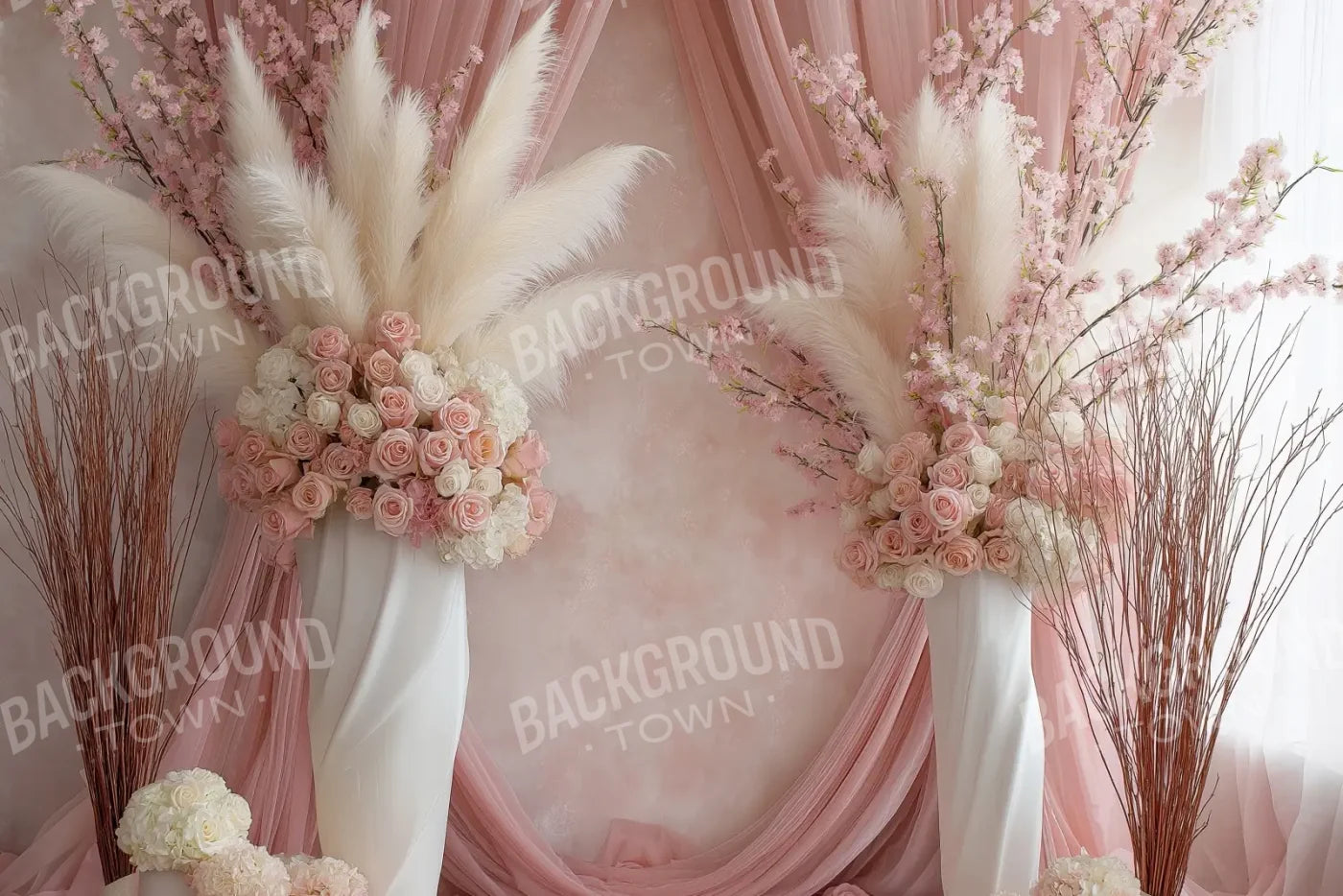 Pink Vases 12’x8’ UltraCloth (144 x 96 inch) Backdrop