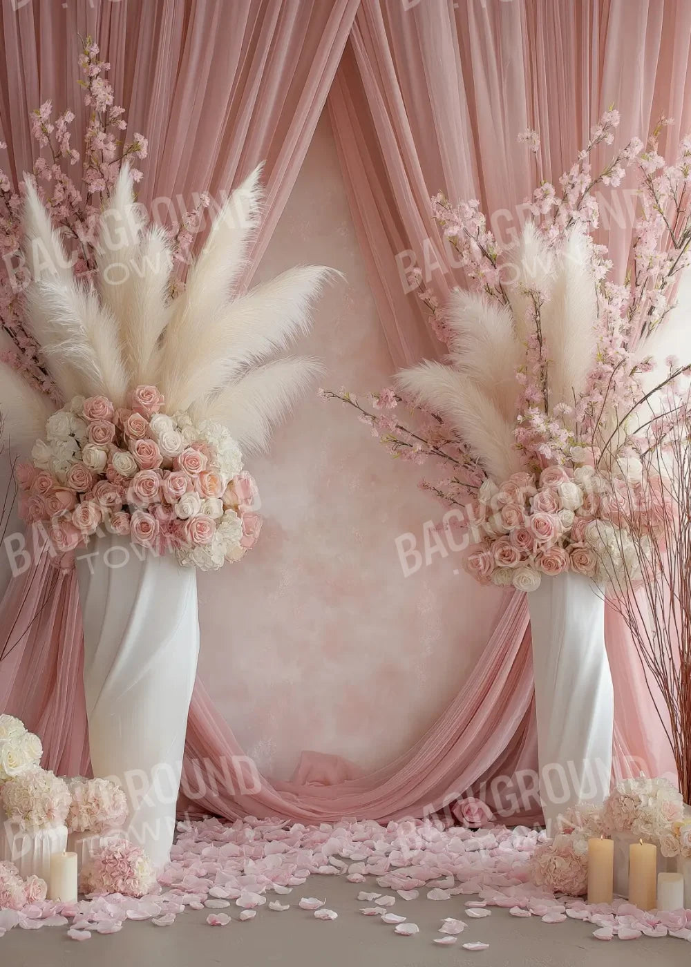 Pink Vases 5’x7’ UltraCloth (60 x 84 inch) Backdrop