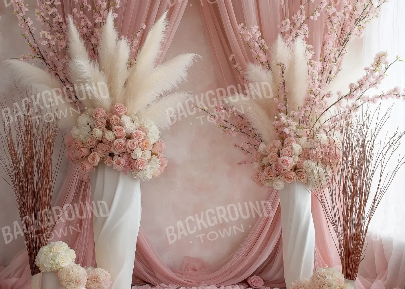 Pink Vases 7’x5’ UltraCloth (84 x 60 inch) Backdrop