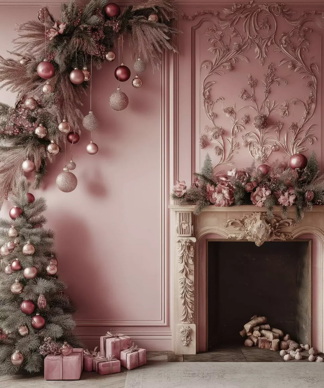 Pink Green  Backdrop for Photography