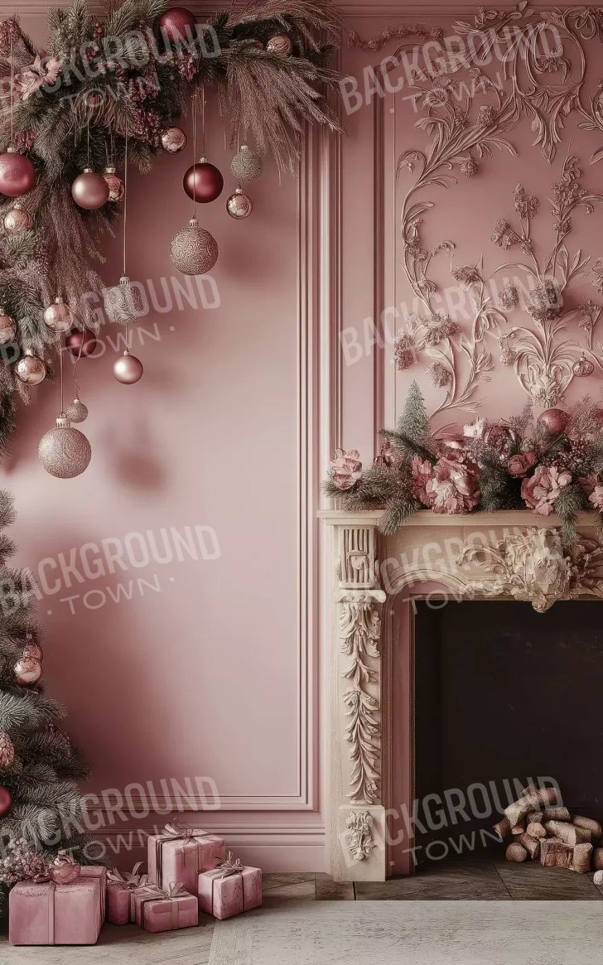 Pink Victorian Fireplace 5’X8’ Ultracloth (60 X 96 Inch) Backdrop