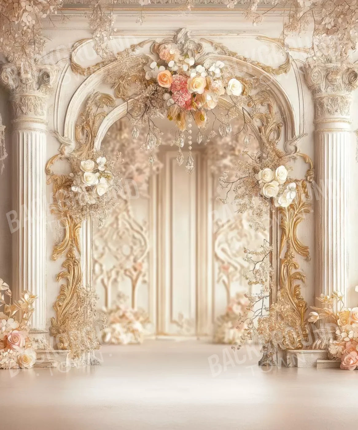 Beige Brown Gold  Backdrop for Photography