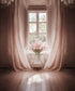 Pink Floral Windowed Backdrop for Maternity Photography