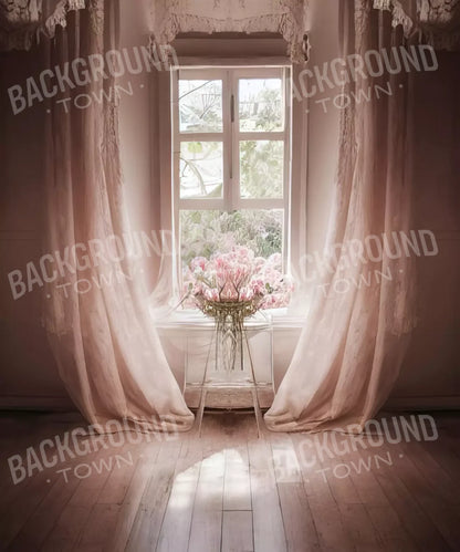 Pink Floral Windowed Backdrop for Maternity Photography