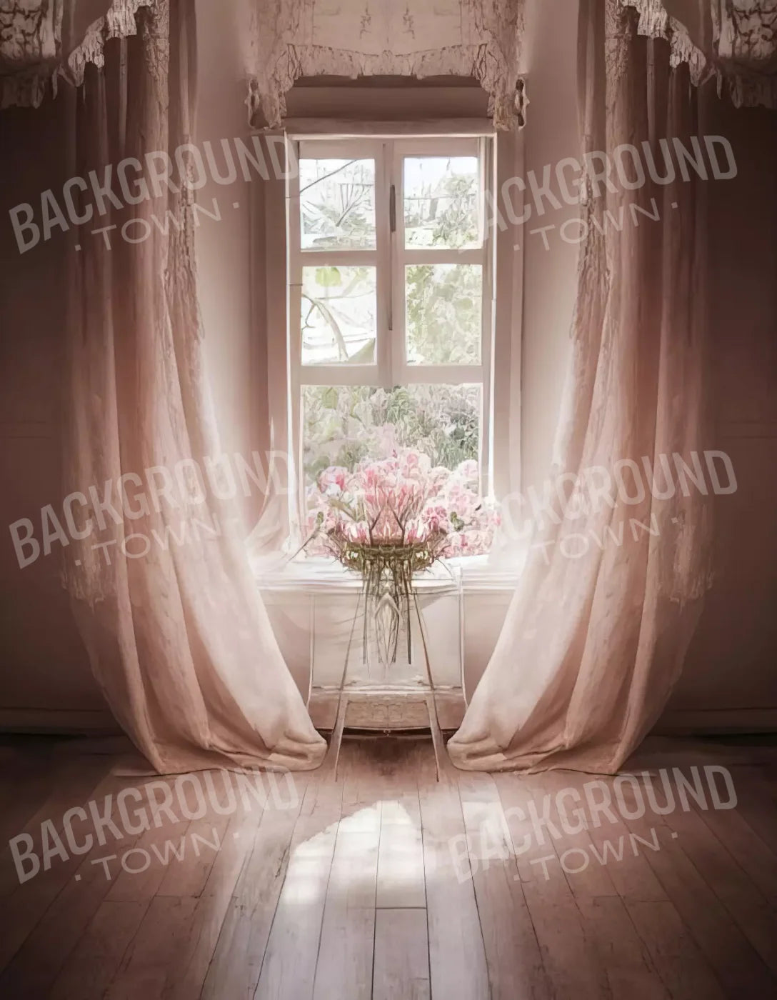 Pink Room 6X8 Fleece ( 72 X 96 Inch ) Backdrop