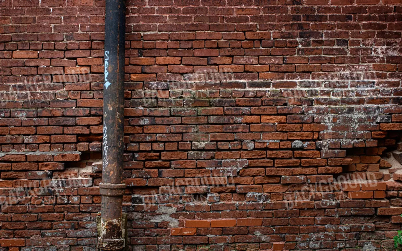 Pipe On Brick 14’X9’ Ultracloth (168 X 108 Inch) Backdrop