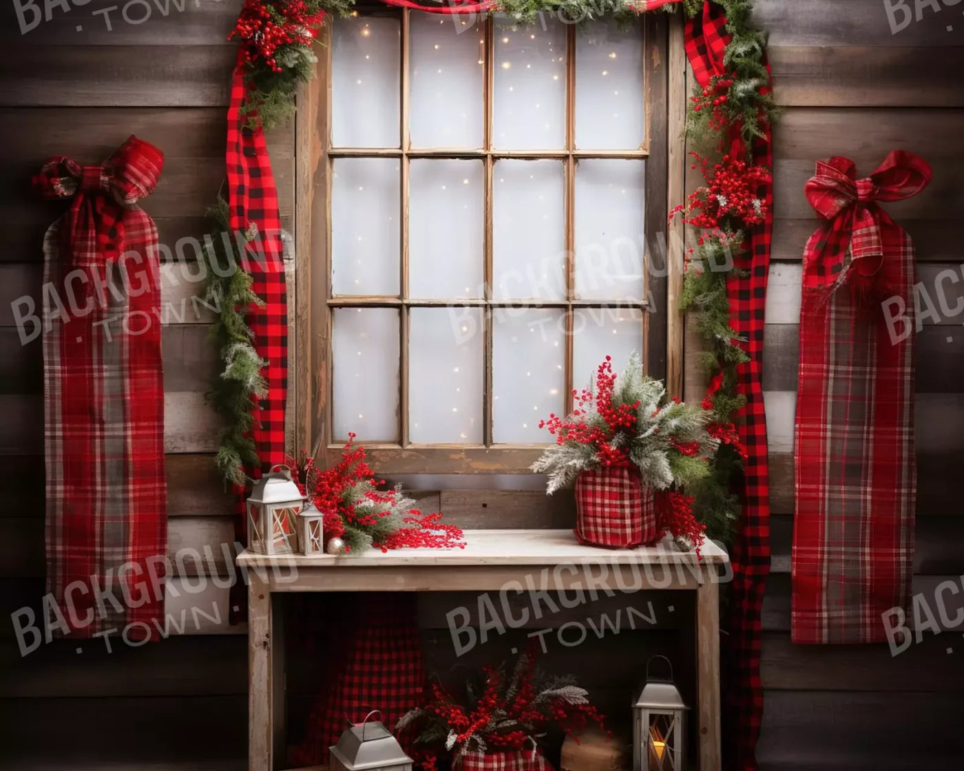 Plaid Tidings 10’X8’ Fleece (120 X 96 Inch) Backdrop