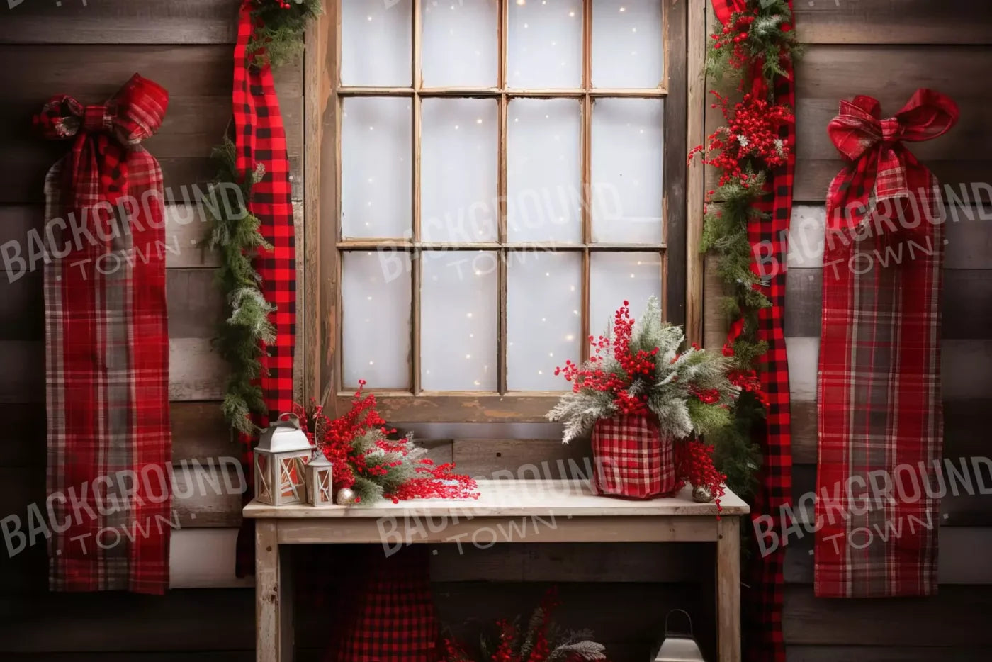 Plaid Tidings 12’X8’ Ultracloth (144 X 96 Inch) Backdrop