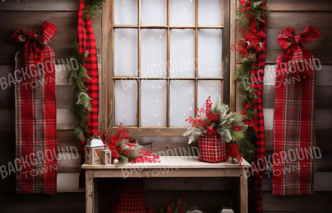 Plaid Tidings 14’X9’ Ultracloth (168 X 108 Inch) Backdrop