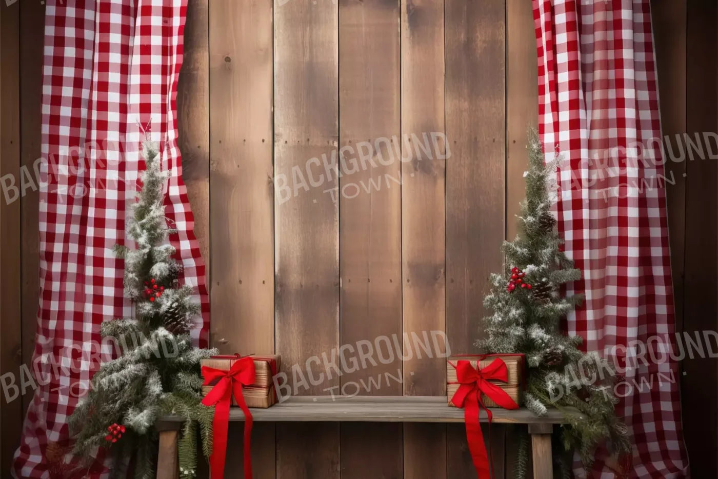 Plaid Tidings Iii 12’X8’ Ultracloth (144 X 96 Inch) Backdrop