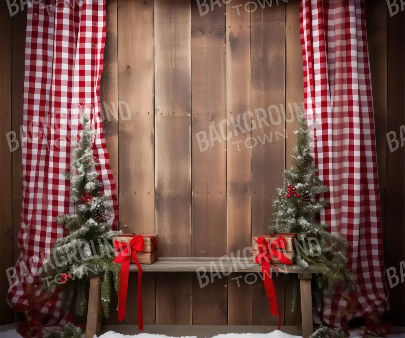 Plaid Tidings Iii 5’X4’2 Fleece (60 X 50 Inch) Backdrop