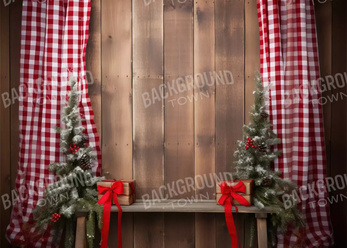 Plaid Tidings Iii 7’X5’ Ultracloth (84 X 60 Inch) Backdrop