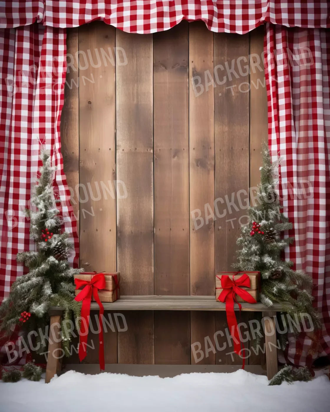 Plaid Tidings Iii 8’X10’ Fleece (96 X 120 Inch) Backdrop