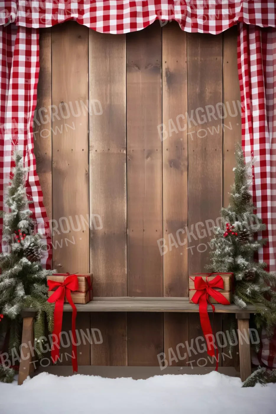 Plaid Tidings Iii 8’X12’ Ultracloth (96 X 144 Inch) Backdrop