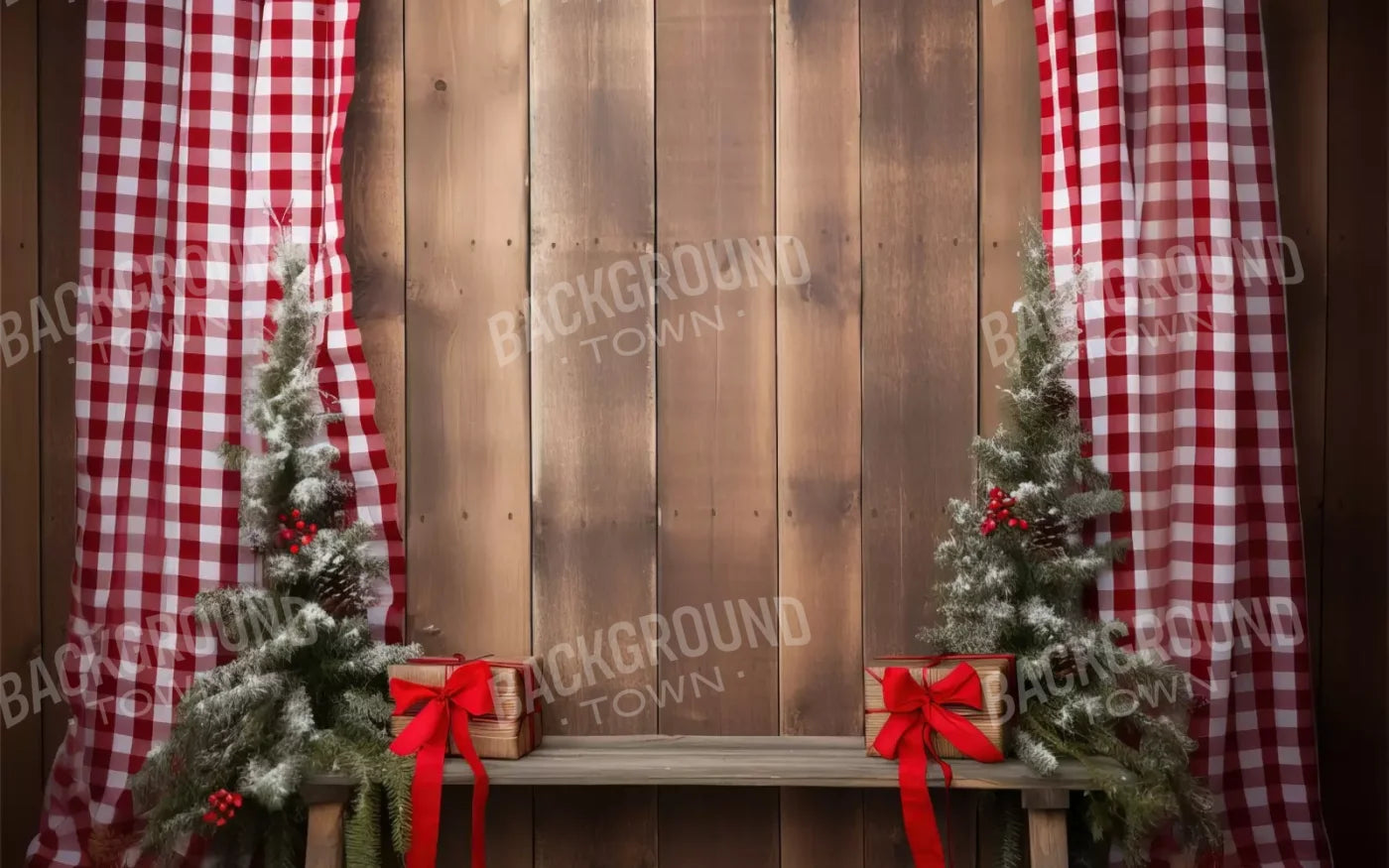 Plaid Tidings Iii 8’X5’ Ultracloth (96 X 60 Inch) Backdrop