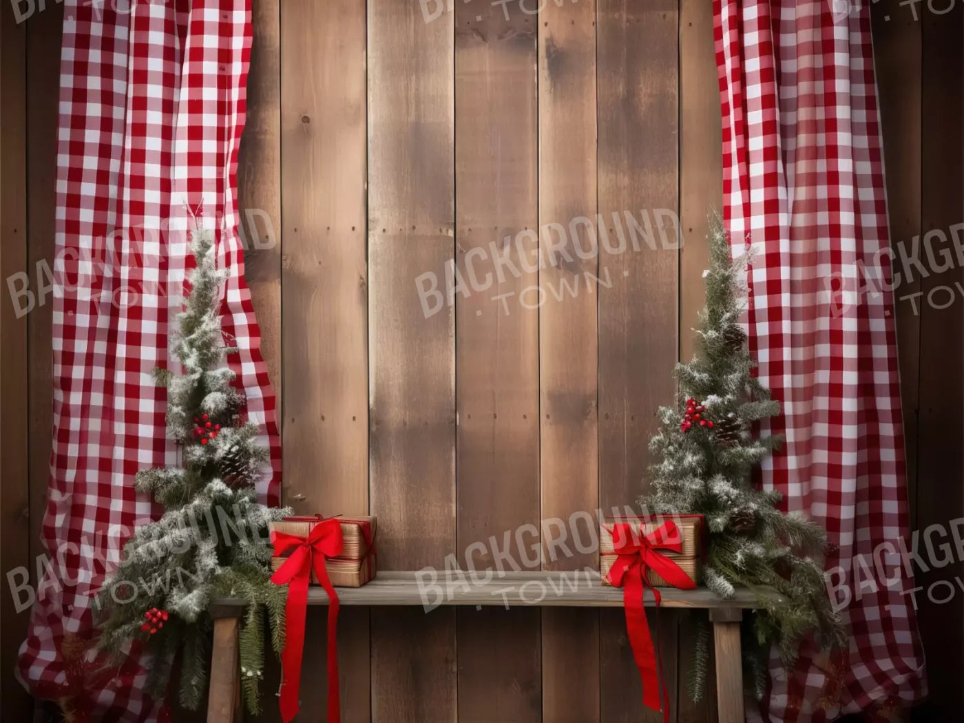 Plaid Tidings Iii 8’X6’ Fleece (96 X 72 Inch) Backdrop