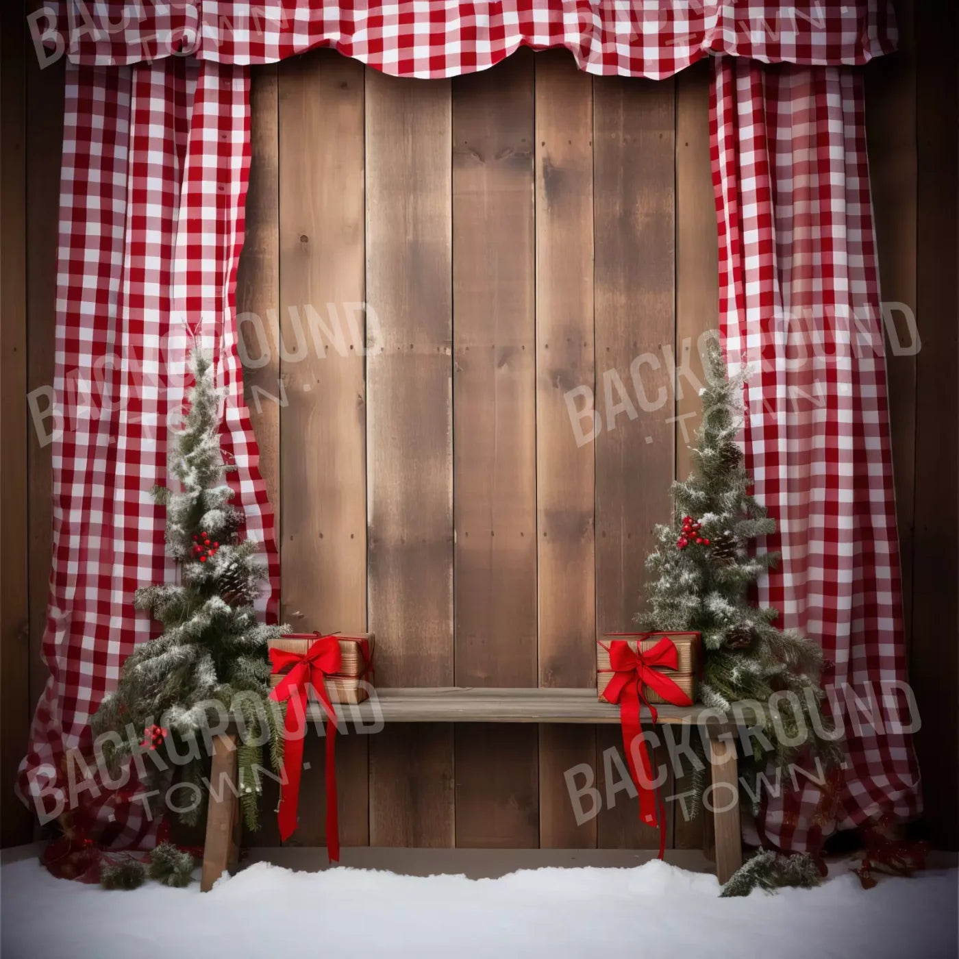 Plaid Tidings Iii 8’X8’ Fleece (96 X Inch) Backdrop