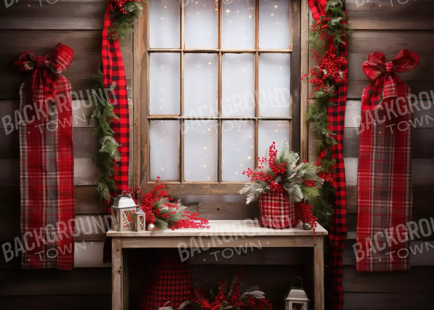 Plaid Tidings 7’X5’ Ultracloth (84 X 60 Inch) Backdrop