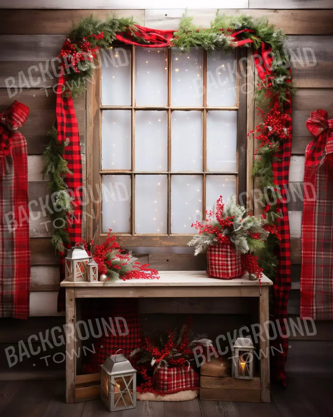 Plaid Tidings 8’X10’ Fleece (96 X 120 Inch) Backdrop
