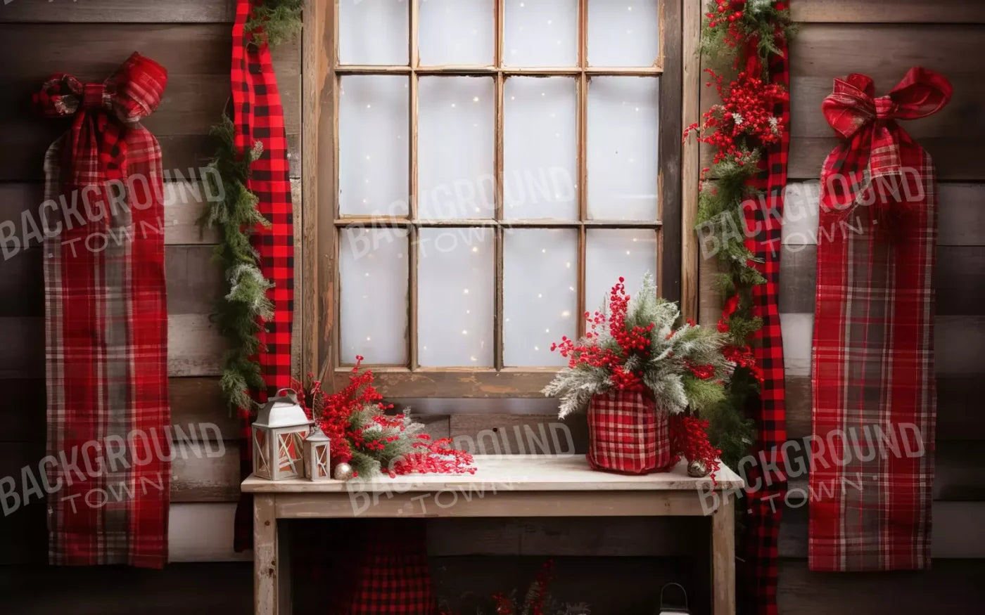 Plaid Tidings 8’X5’ Ultracloth (96 X 60 Inch) Backdrop