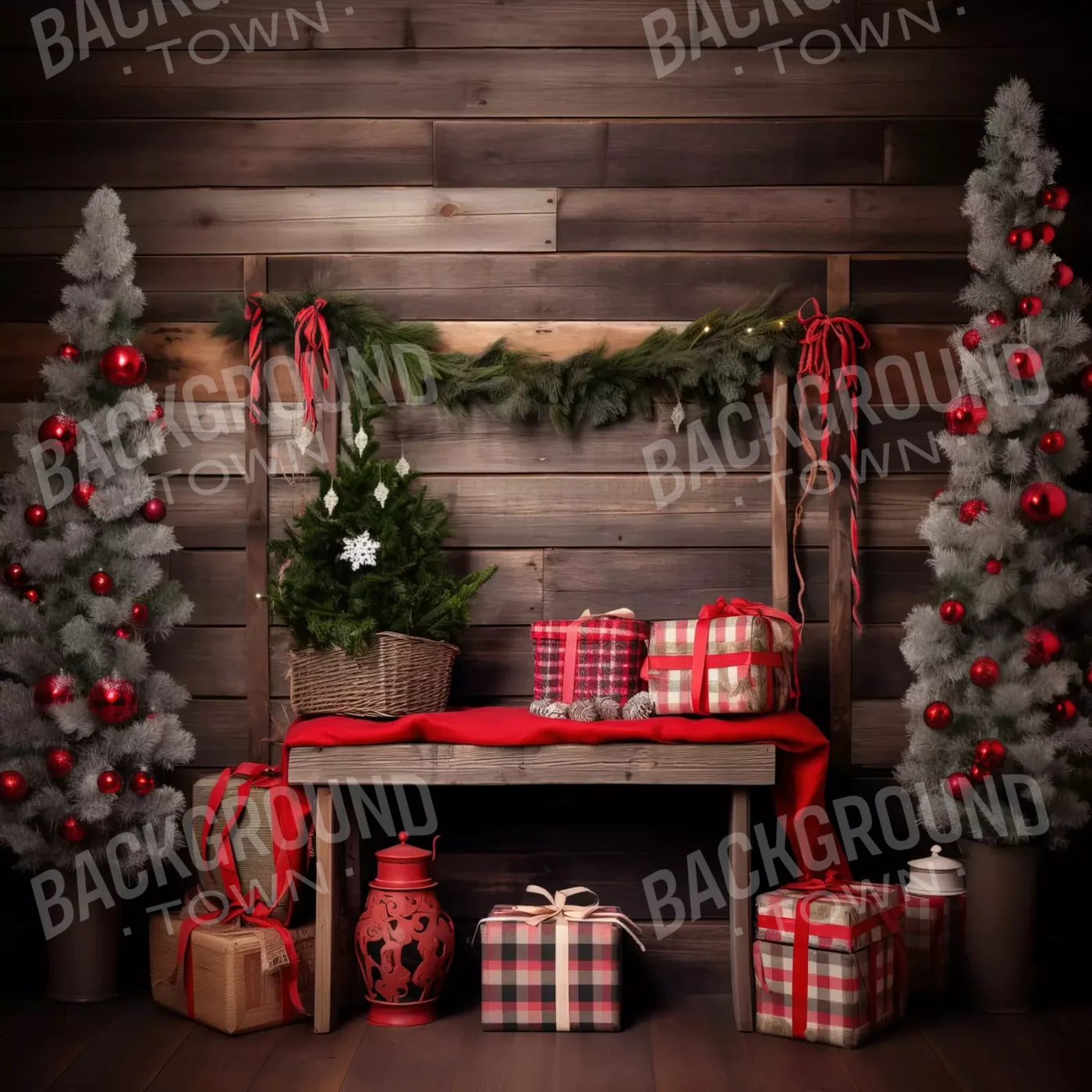 Plaid Tidings Ii 10’X10’ Ultracloth (120 X Inch) Backdrop