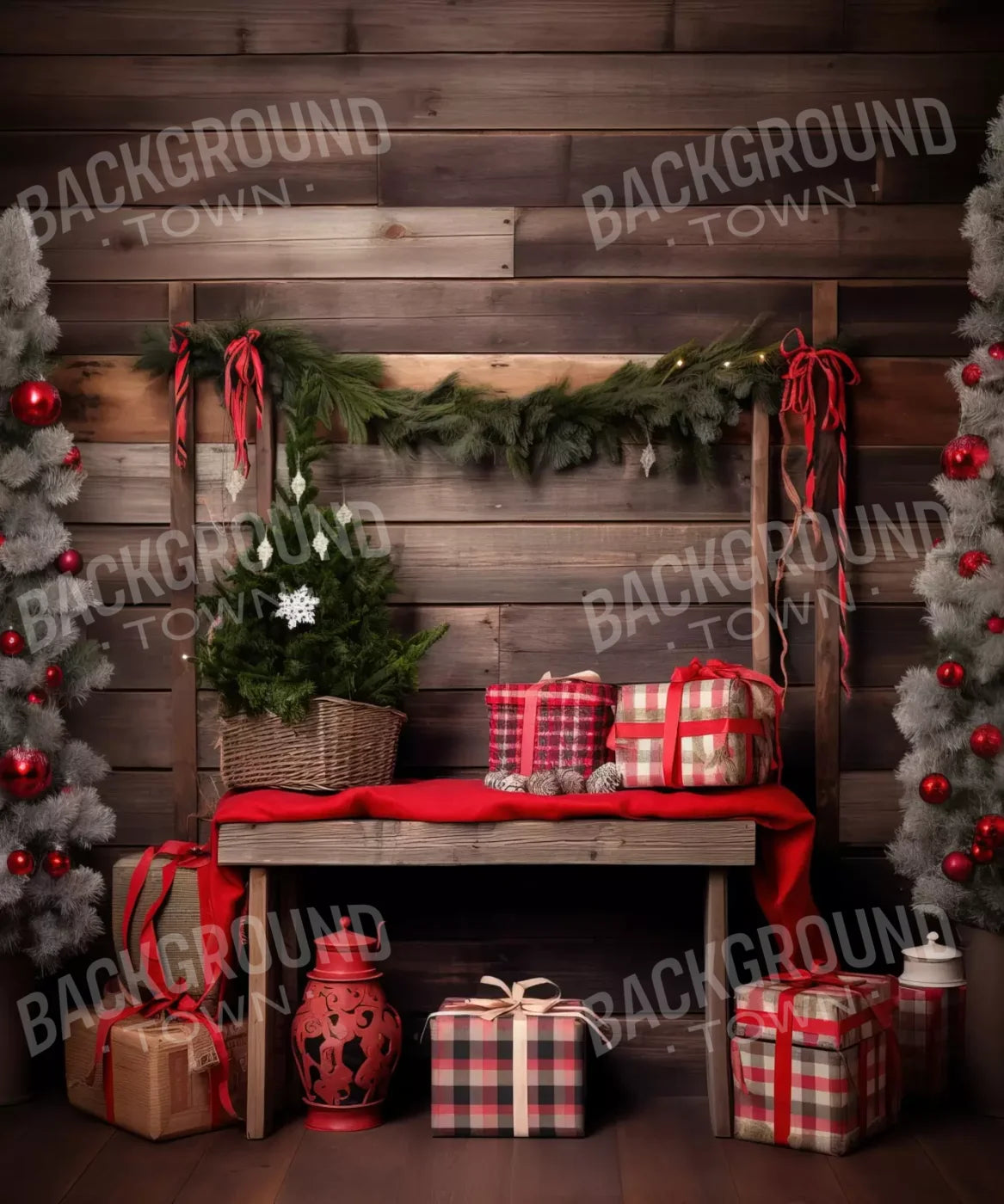 Plaid Tidings Ii 10’X12’ Ultracloth (120 X 144 Inch) Backdrop