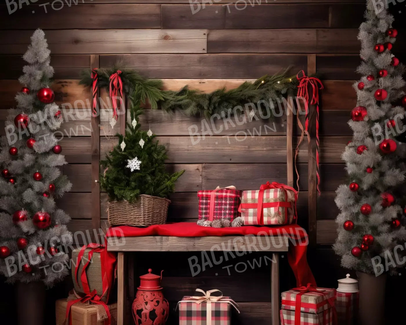 Plaid Tidings Ii 10’X8’ Fleece (120 X 96 Inch) Backdrop