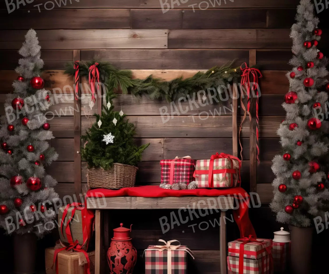 Plaid Tidings Ii 12’X10’ Ultracloth (144 X 120 Inch) Backdrop