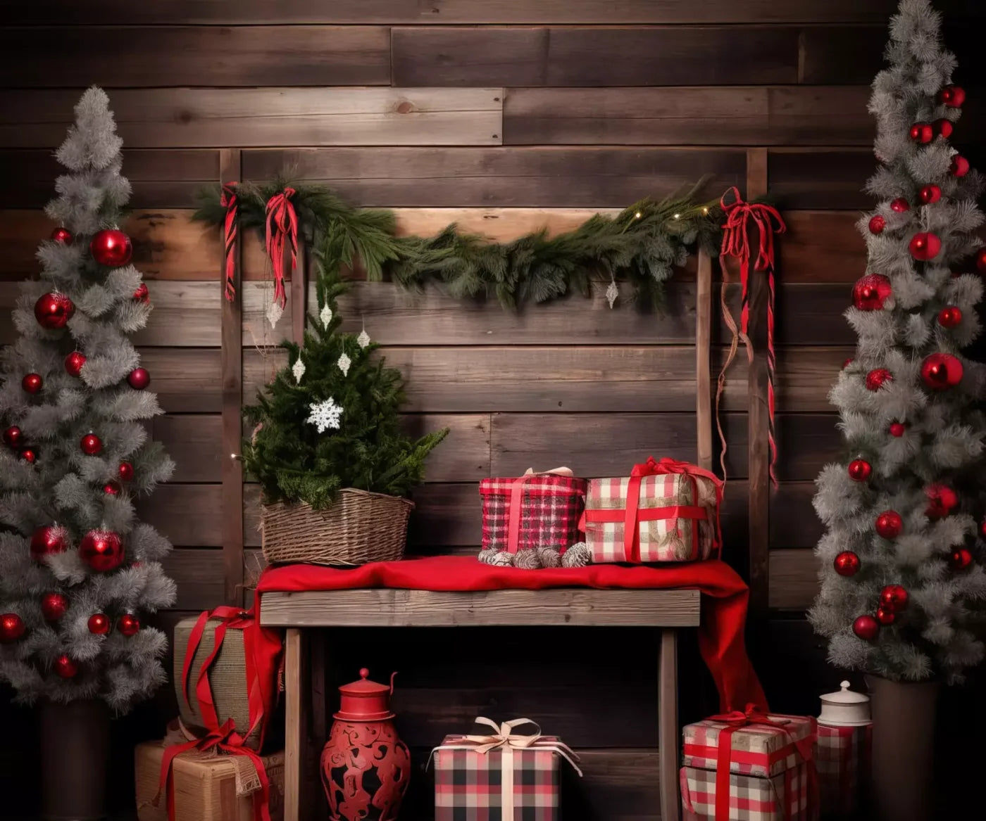 Plaid Tidings Ii 12’X10’ Ultracloth (144 X 120 Inch) Backdrop