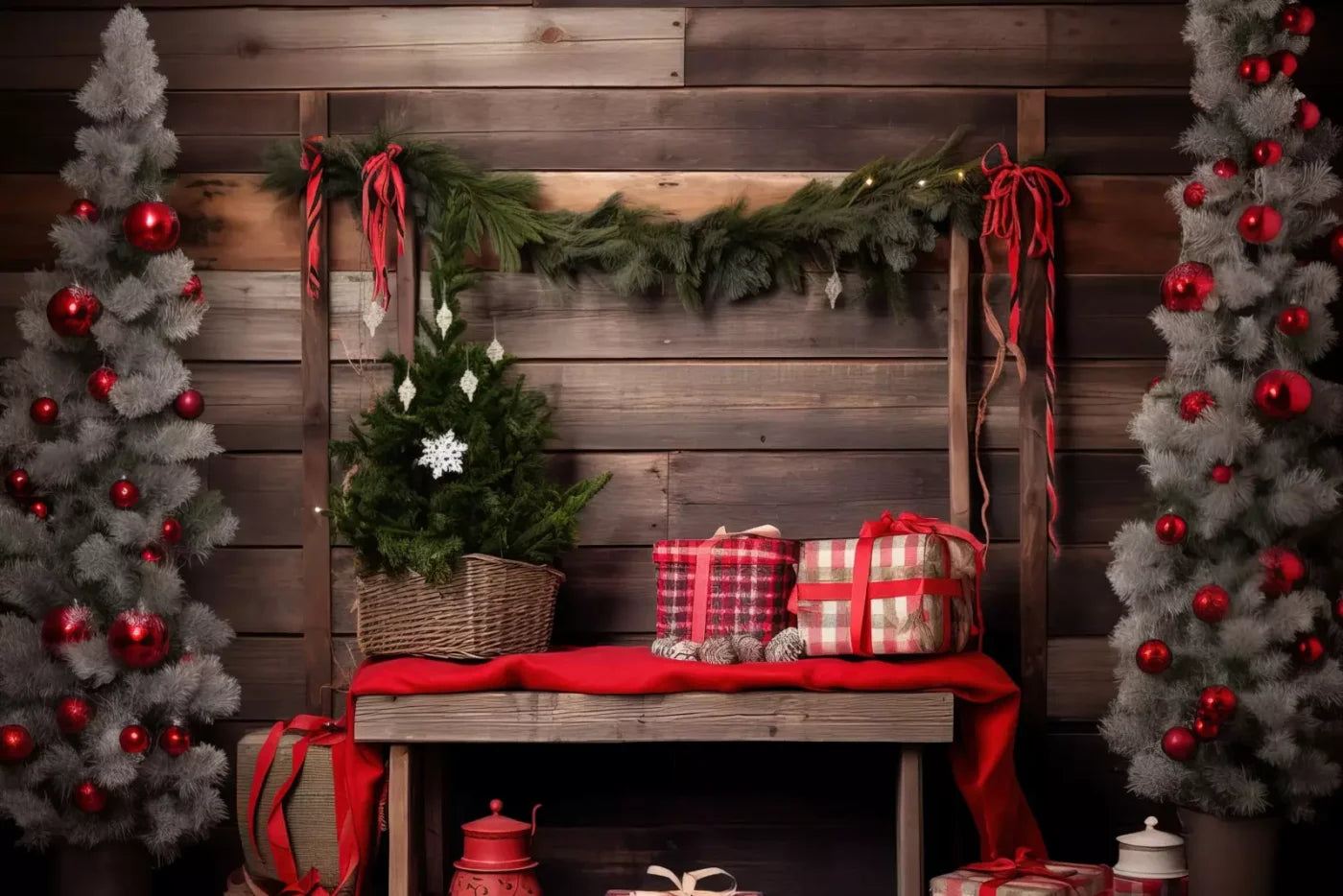 Plaid Tidings Ii 12’X8’ Ultracloth (144 X 96 Inch) Backdrop
