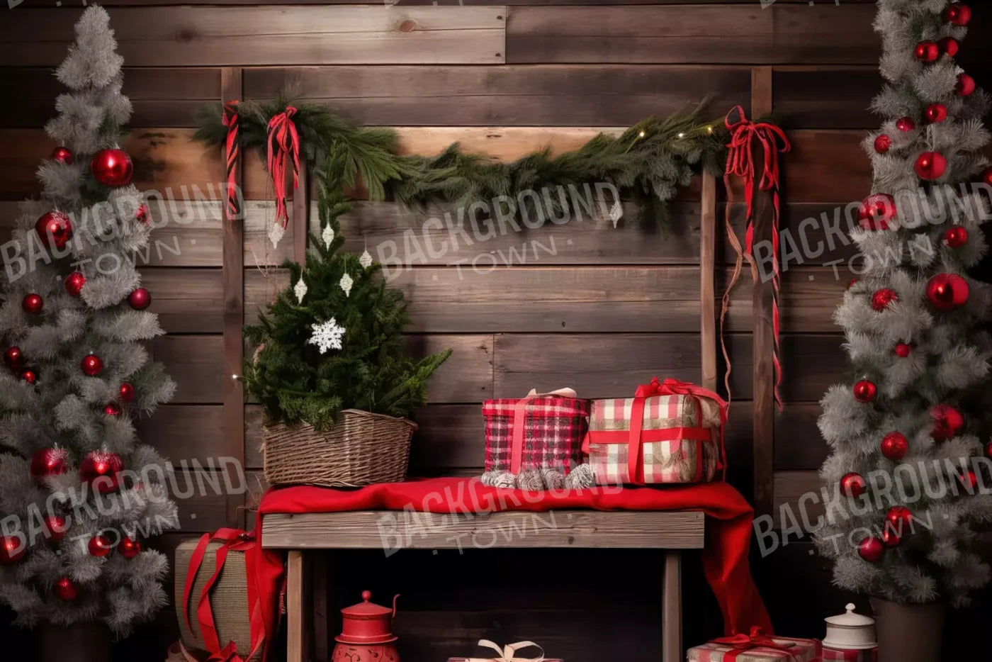 Plaid Tidings Ii 12’X8’ Ultracloth (144 X 96 Inch) Backdrop