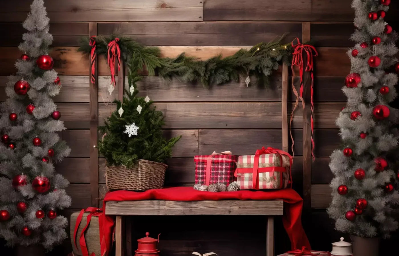 Plaid Tidings Ii 14’X9’ Ultracloth (168 X 108 Inch) Backdrop