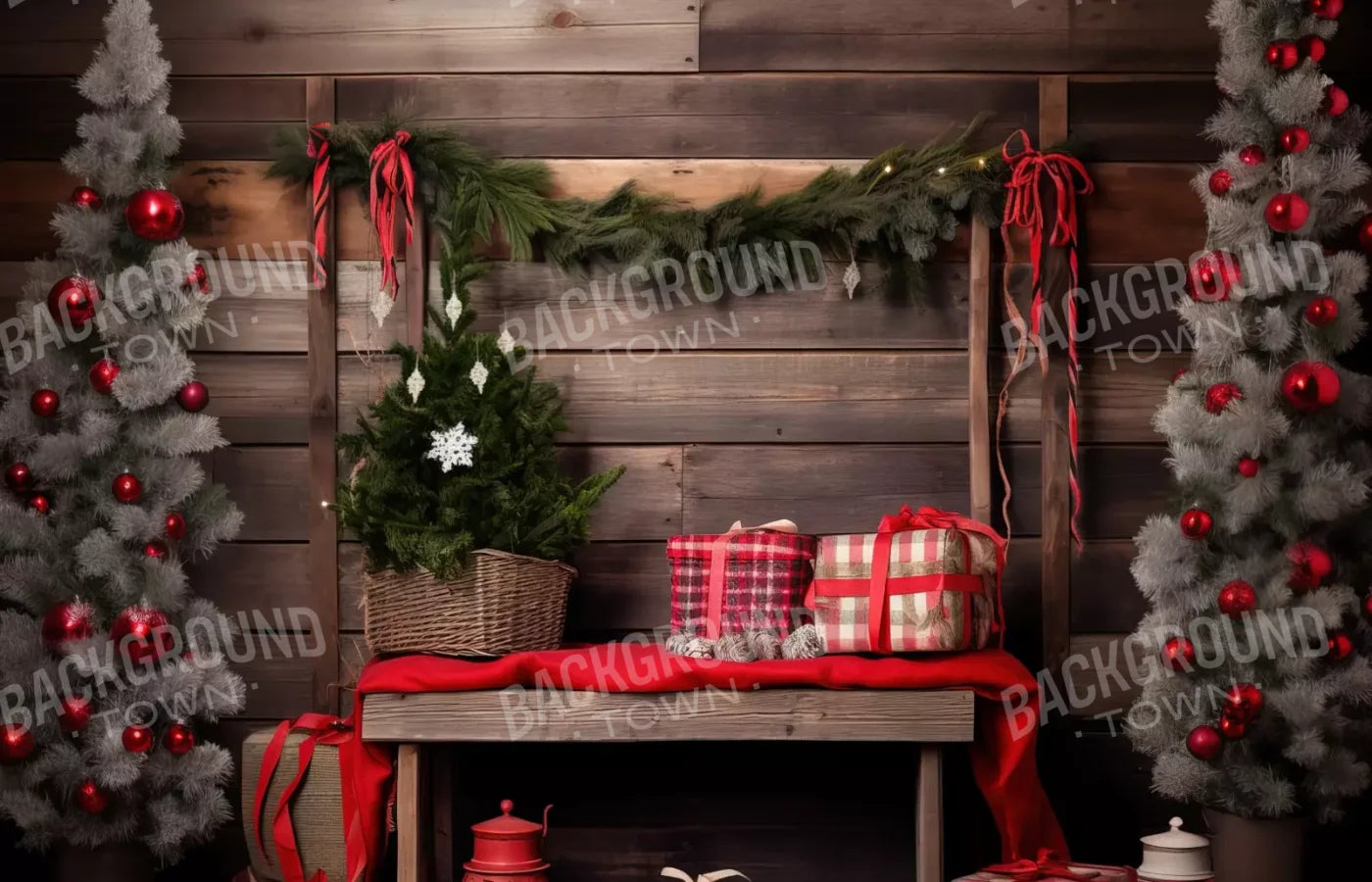 Plaid Tidings Ii 14’X9’ Ultracloth (168 X 108 Inch) Backdrop