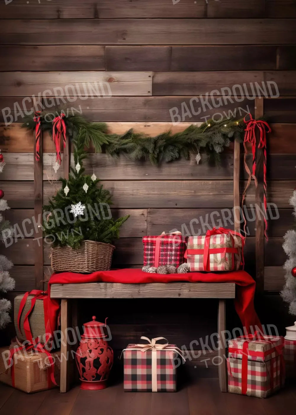 Plaid Tidings Ii 5’X7’ Ultracloth (60 X 84 Inch) Backdrop