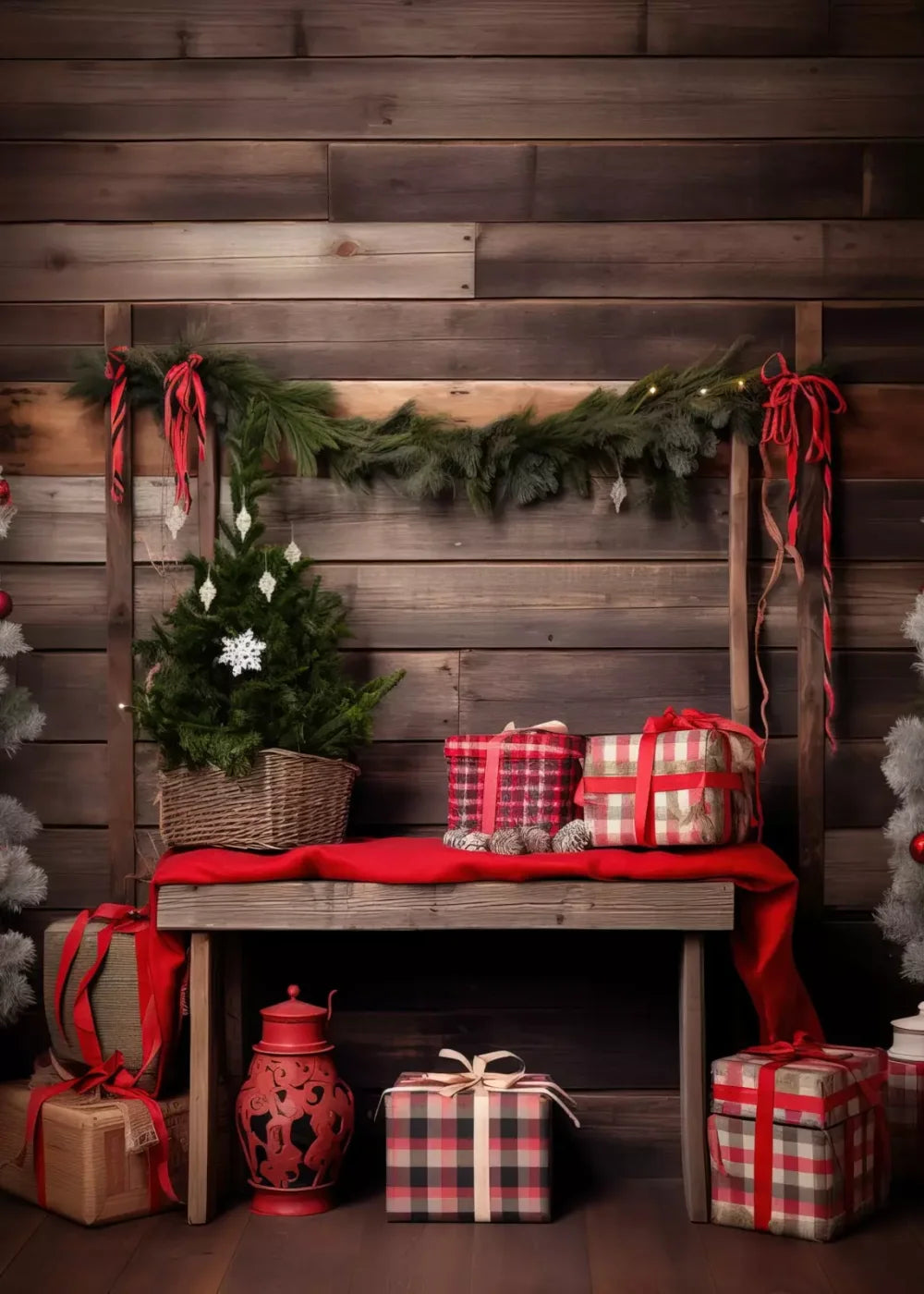 Plaid Tidings Ii 5’X7’ Ultracloth (60 X 84 Inch) Backdrop