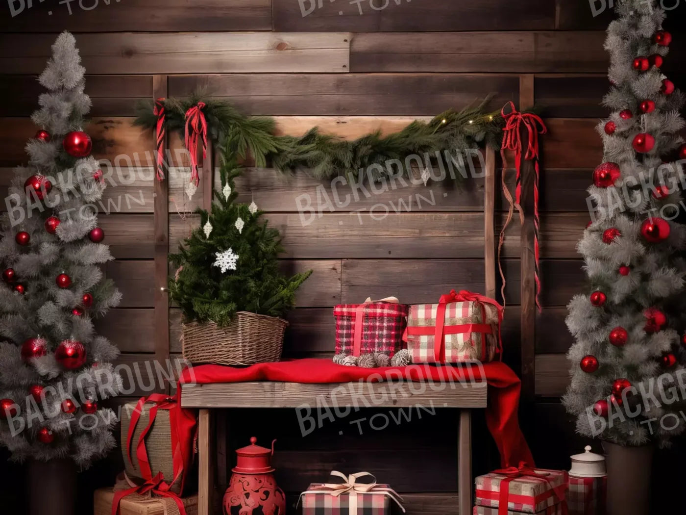 Plaid Tidings Ii 6’8X5’ Fleece (80 X 60 Inch) Backdrop