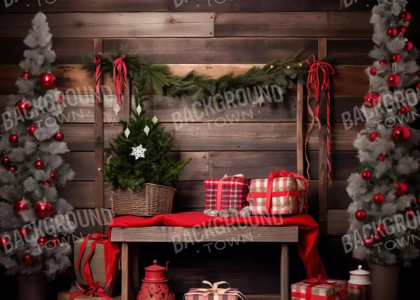 Plaid Tidings Ii 7’X5’ Ultracloth (84 X 60 Inch) Backdrop