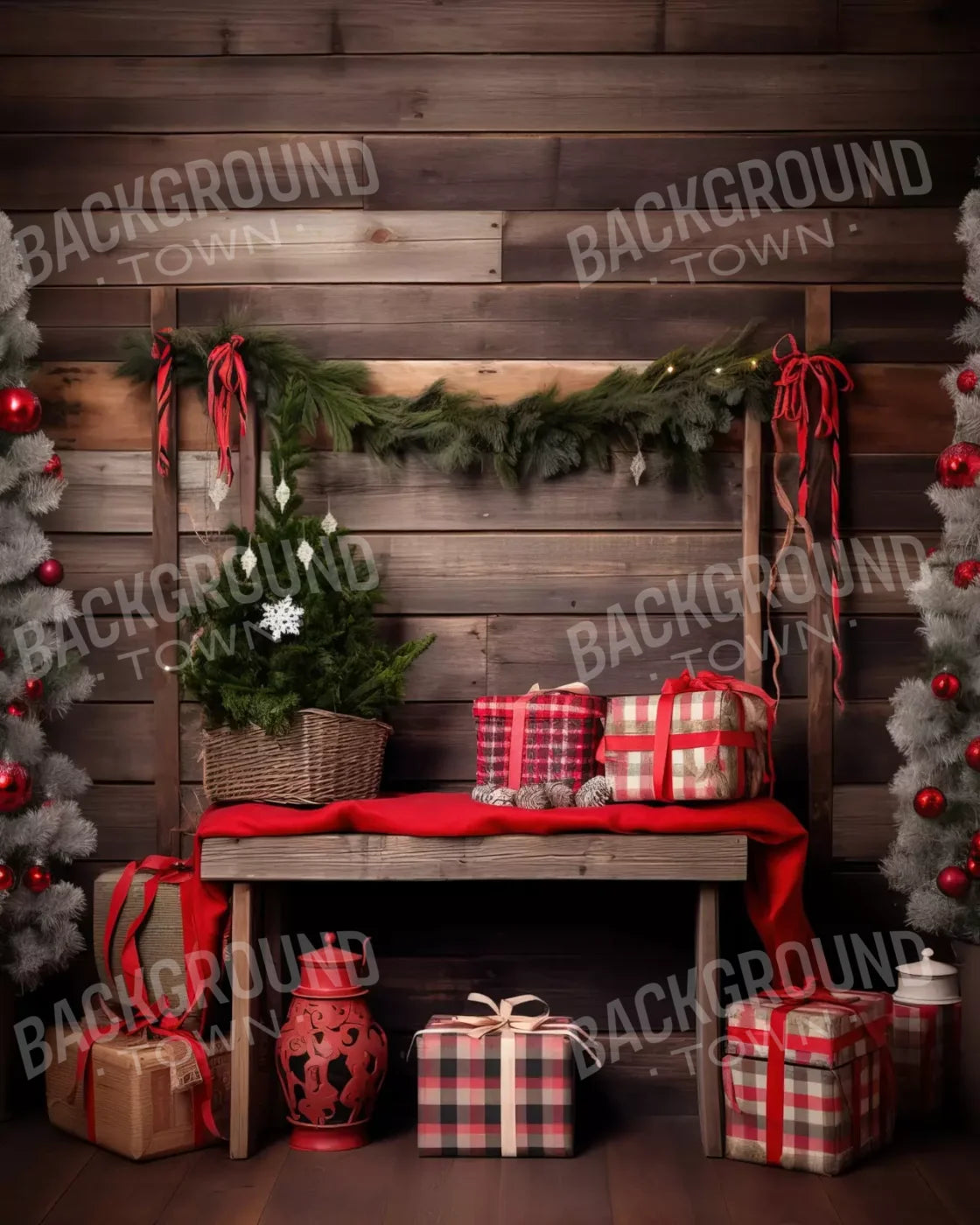 Plaid Tidings Ii 8’X10’ Fleece (96 X 120 Inch) Backdrop