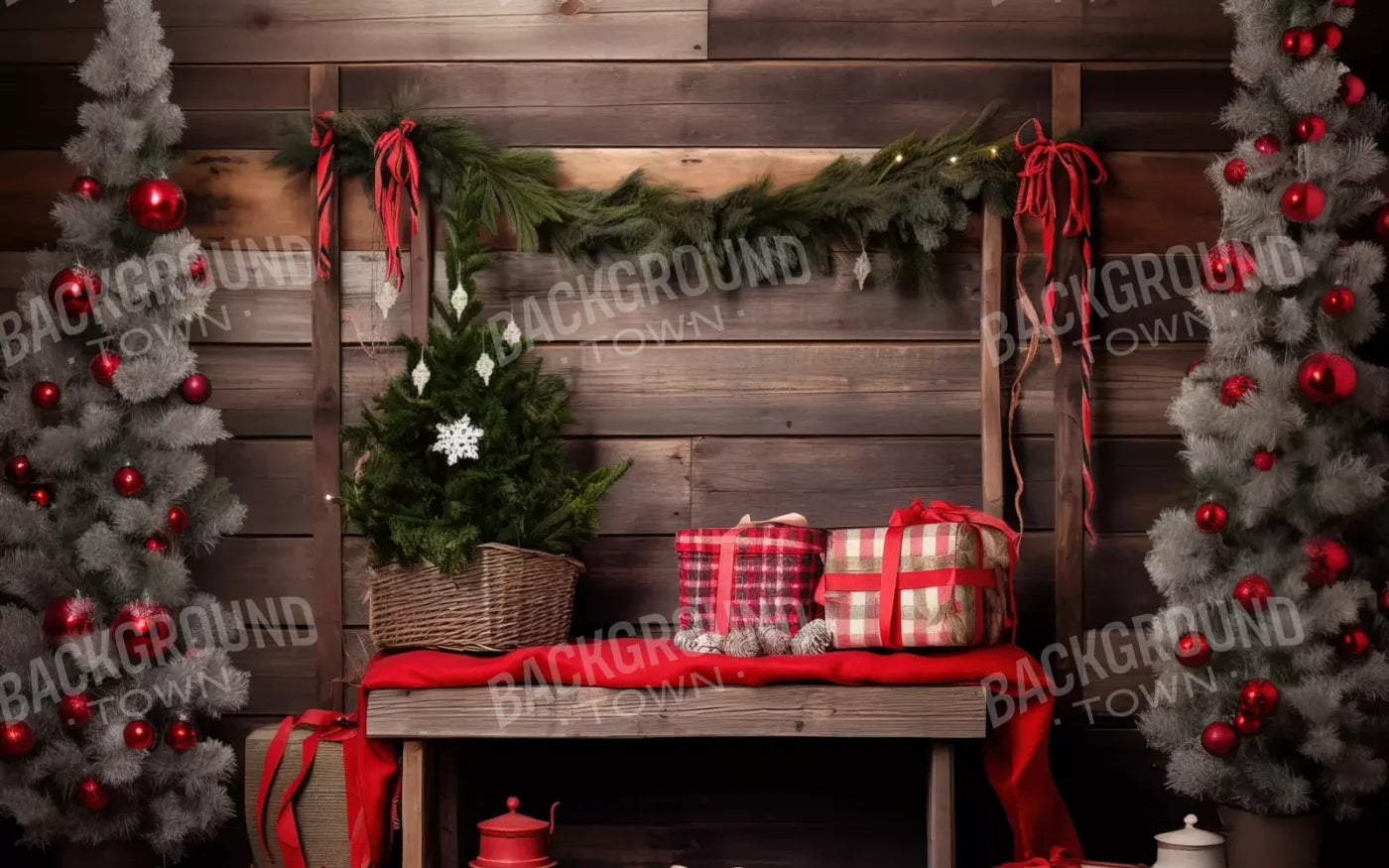 Plaid Tidings Ii 8’X5’ Ultracloth (96 X 60 Inch) Backdrop