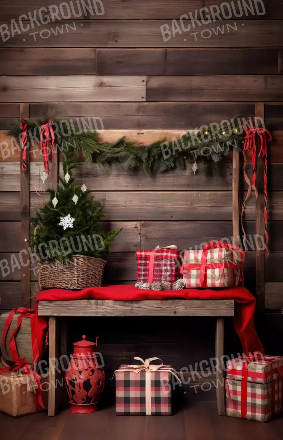 Plaid Tidings Ii 9’X14’ Ultracloth (108 X 168 Inch) Backdrop