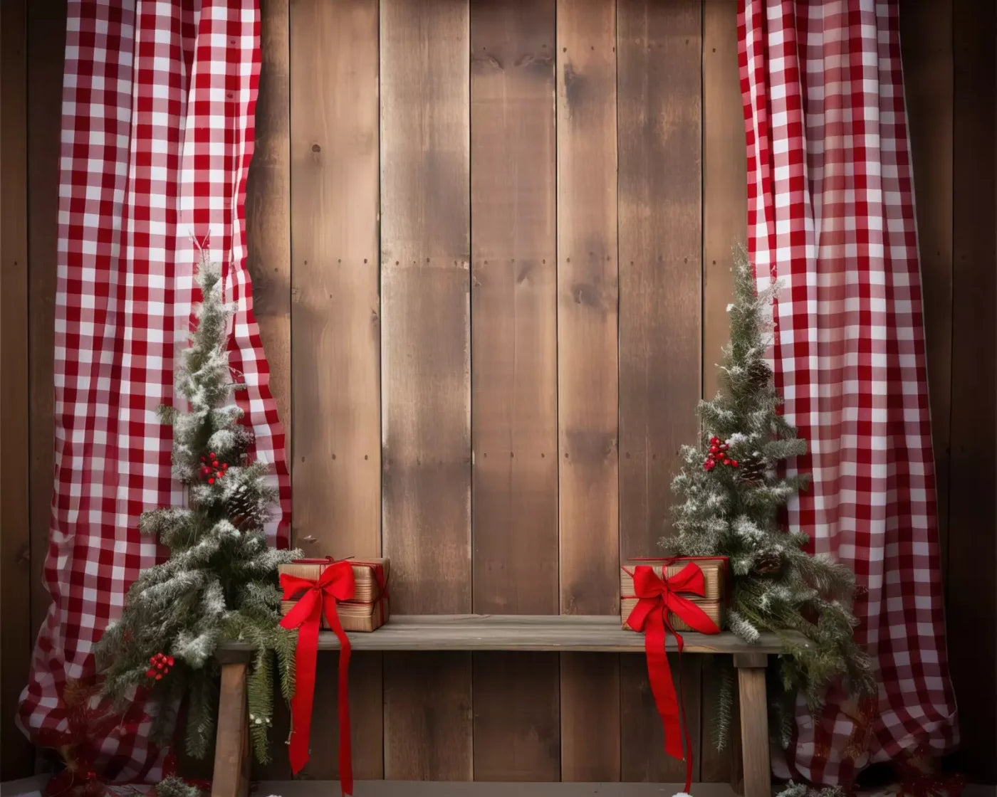 Plaid Tidings Iii 10’X8’ Fleece (120 X 96 Inch) Backdrop