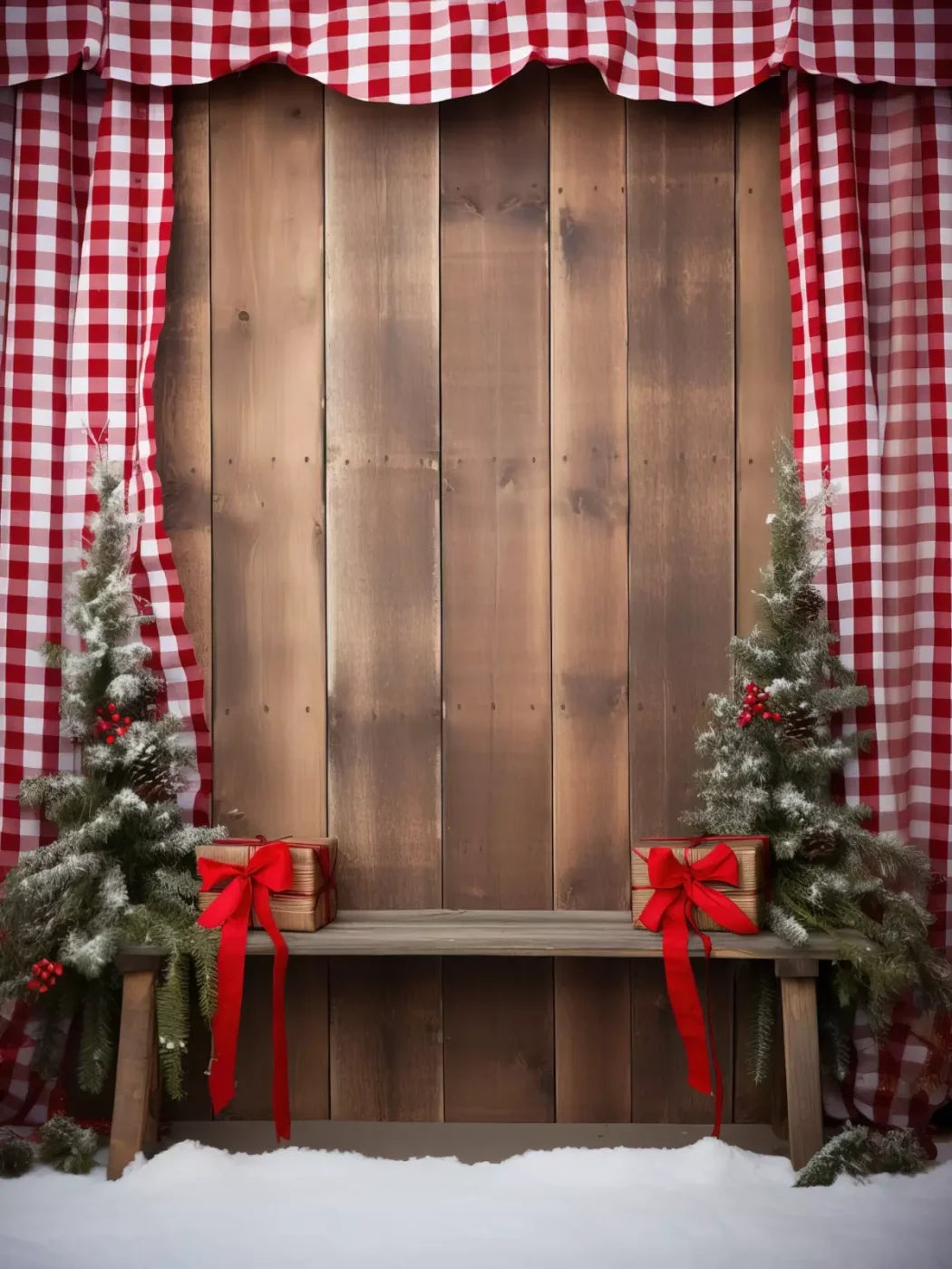 Plaid Tidings Iii 6’X8’ Fleece (72 X 96 Inch) Backdrop